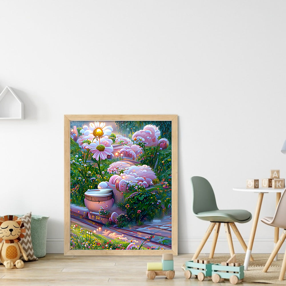 Dream Flower Manor - Full Round Drill Diamond Painting 30*40CM