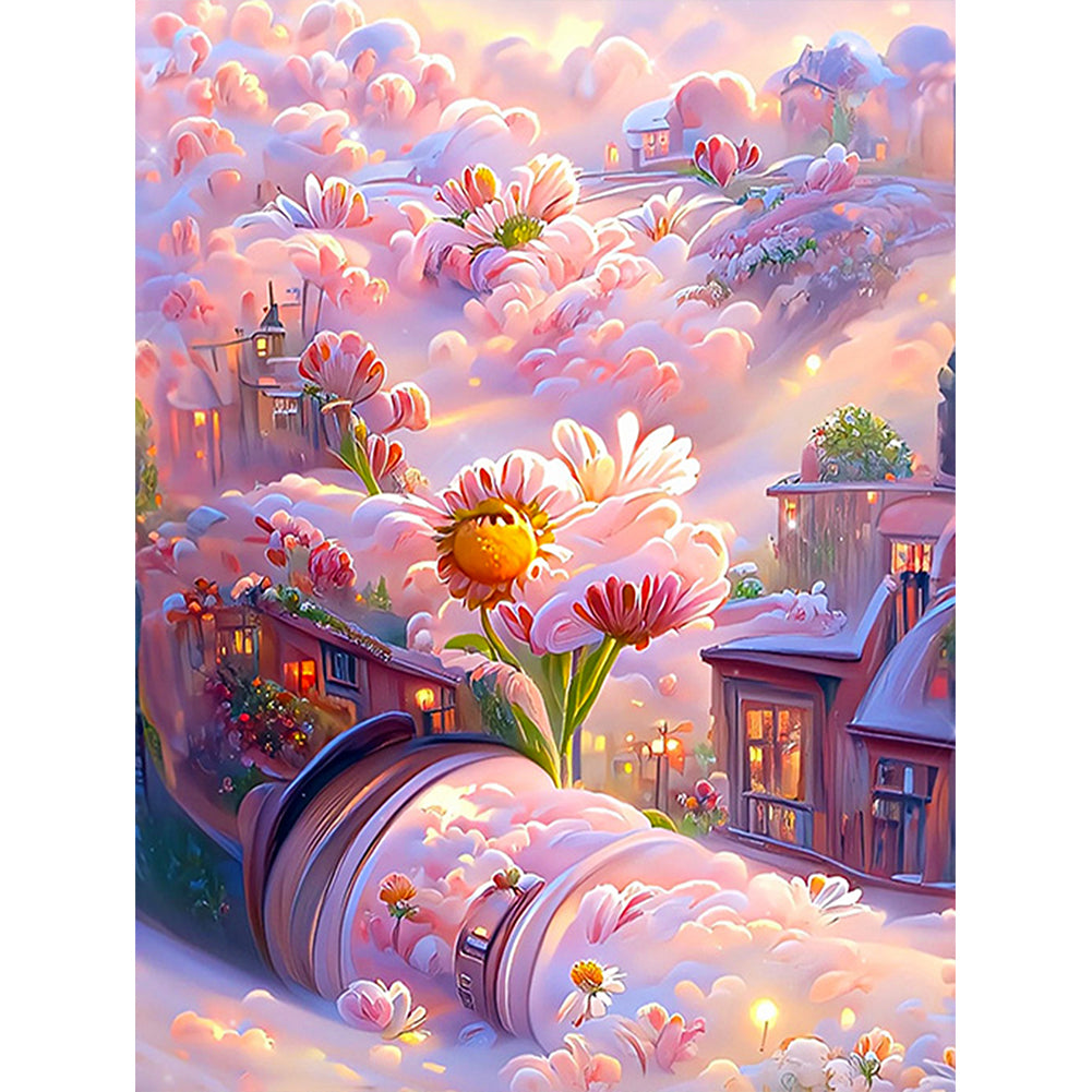 Dream Flower Manor - Full Round Drill Diamond Painting 30*40CM