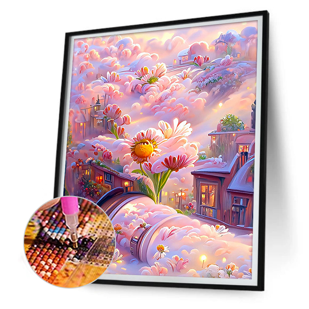 Dream Flower Manor - Full Round Drill Diamond Painting 30*40CM
