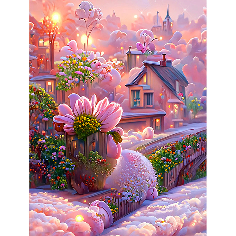 Dream Flower Manor - Full Round Drill Diamond Painting 30*40CM
