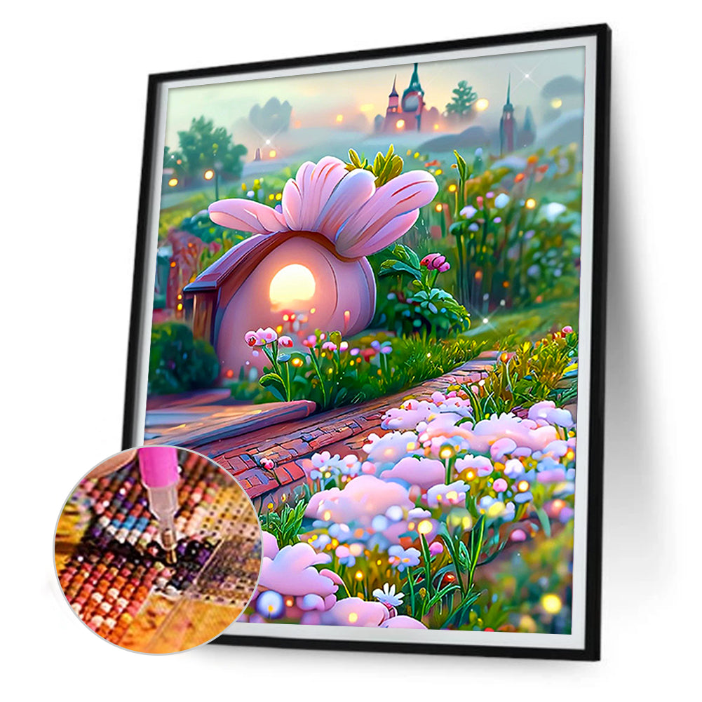 Dream Flower Manor - Full Round Drill Diamond Painting 30*40CM