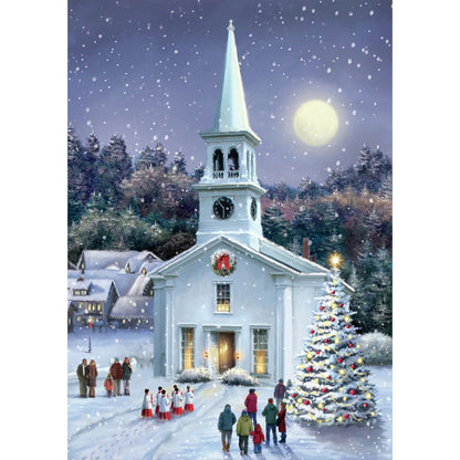 Christmas Snow Church - Full Round Drill Diamond Painting 30*40CM