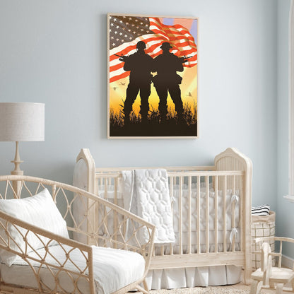 American Soldier - Full Round Drill Diamond Painting 40*50CM