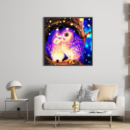 Big Eyed Owl - Full Round Drill Diamond Painting 30*30CM
