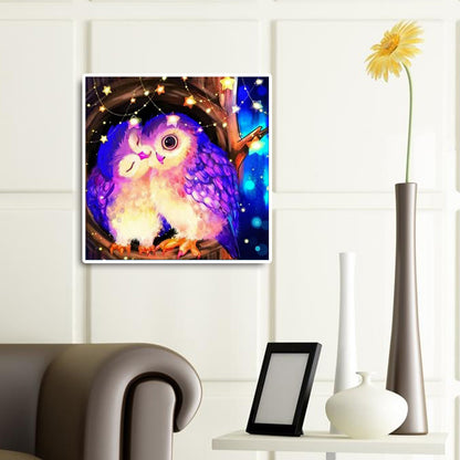 Big Eyed Owl - Full Round Drill Diamond Painting 30*30CM