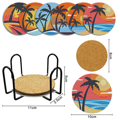 6pcs Coasters Kits DIY Wood Coasters Set Acrylic for Any Table Type Perfect Gift