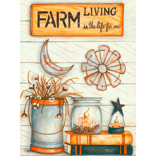 House Book Potted Ornament - Full Round Drill Diamond Painting 40*50CM