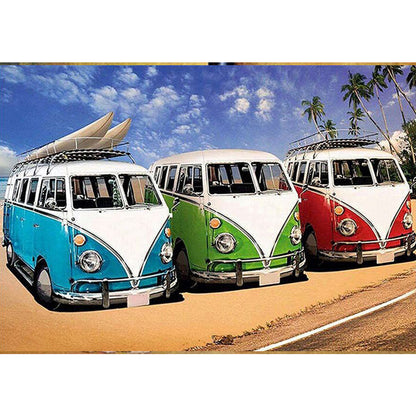 Beach Bus - Full Round Drill Diamond Painting 50*40CM