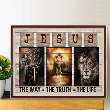 Lion Woodcut - Full Square Drill Diamond Painting 60*40CM