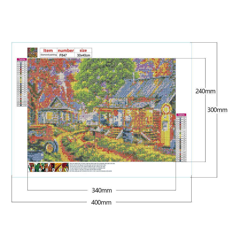 Village Life - Full Square Drill Diamond Painting 40*30CM