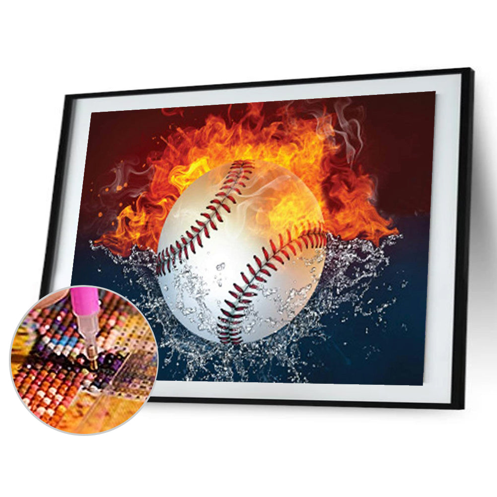 Flame Baseball - Full Square Drill Diamond Painting 40*30CM