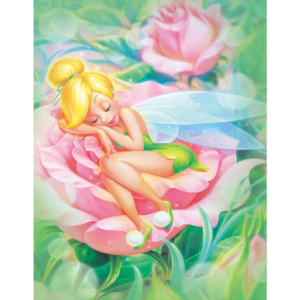 Elf Sleeping In Roses - Full Round Drill Diamond Painting 40*50CM