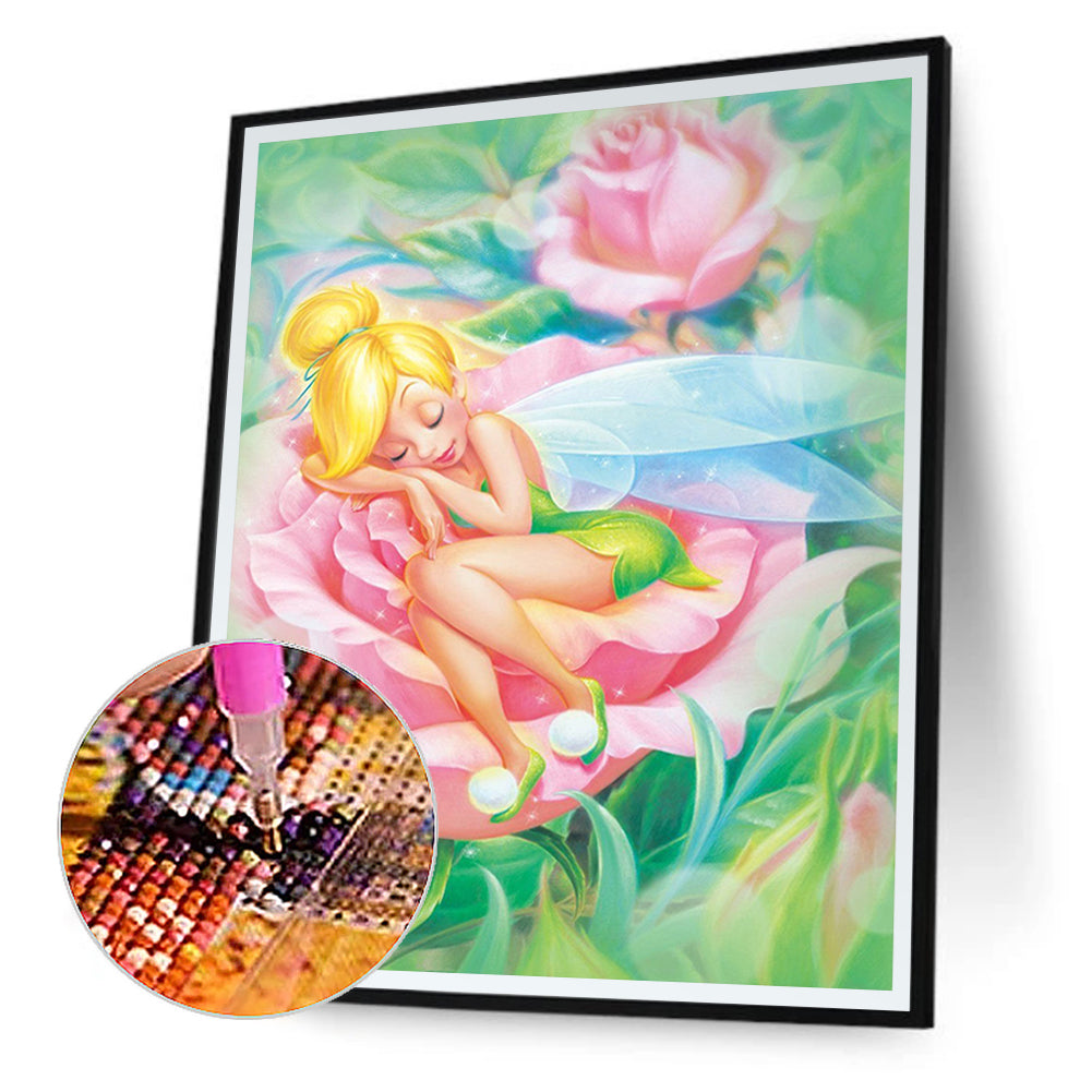 Elf Sleeping In Roses - Full Round Drill Diamond Painting 40*50CM