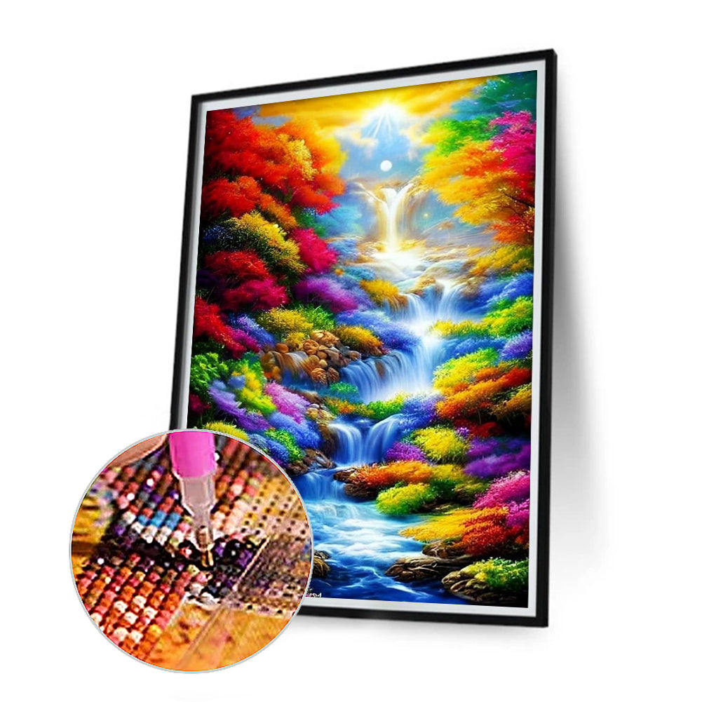 Beautiful Mountain Landscape - Full Round Drill Diamond Painting 50*75CM