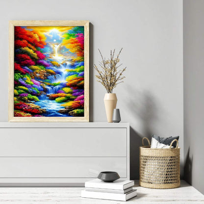 Beautiful Mountain Landscape - Full Round Drill Diamond Painting 50*75CM