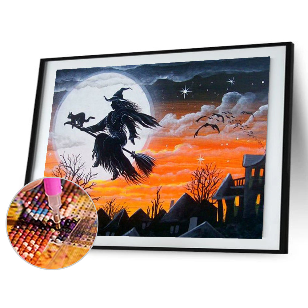 Halloween Witch - Full Square Drill Diamond Painting 40*30CM