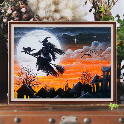 Halloween Witch - Full Square Drill Diamond Painting 40*30CM