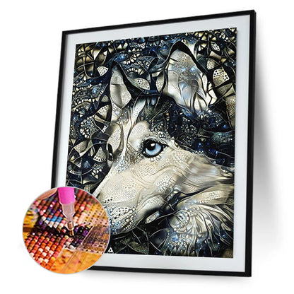 Husky Dog ??Glass Painting - Full Square Drill Diamond Painting 40*50CM