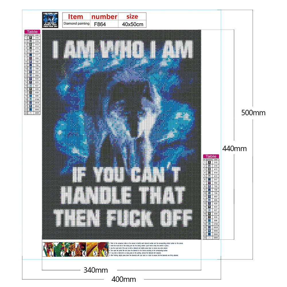 Aurora Wolf Calligraphy - Full Square Drill Diamond Painting 40*50CM