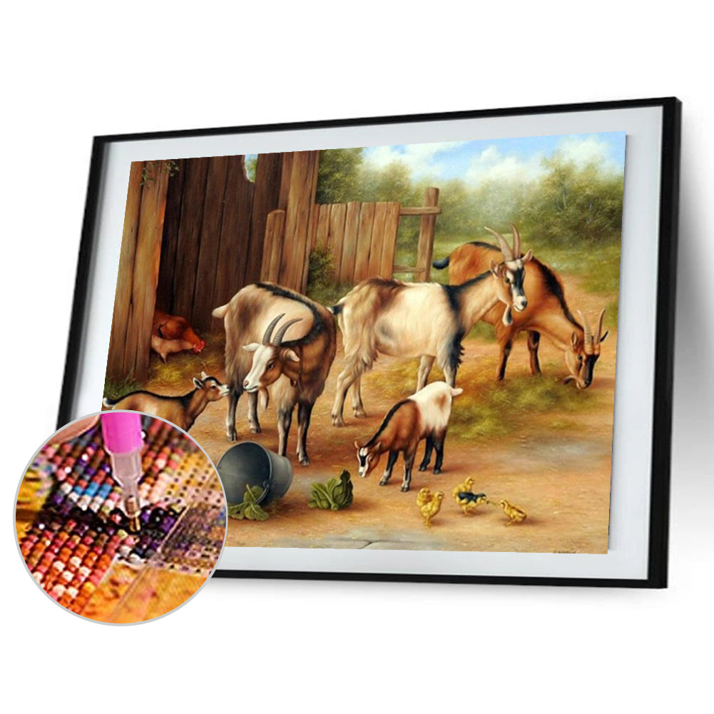 Sheep Raising Pen - Full Round Drill Diamond Painting 40*30CM