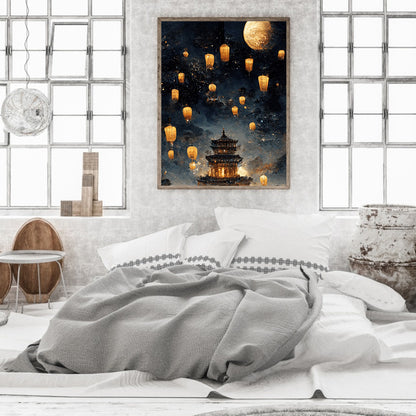 Castle In The Sky - Full Round Drill Diamond Painting 30*40CM