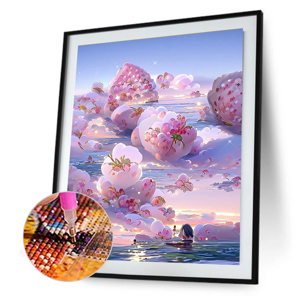 Castle In The Sky - Full Round Drill Diamond Painting 30*40CM