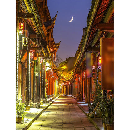 Ancient City Street - Full Round Drill Diamond Painting 40*50CM
