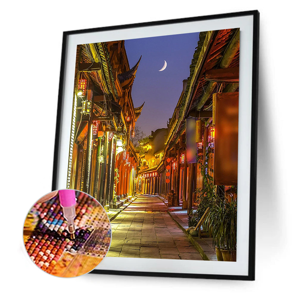 Ancient City Street - Full Round Drill Diamond Painting 40*50CM
