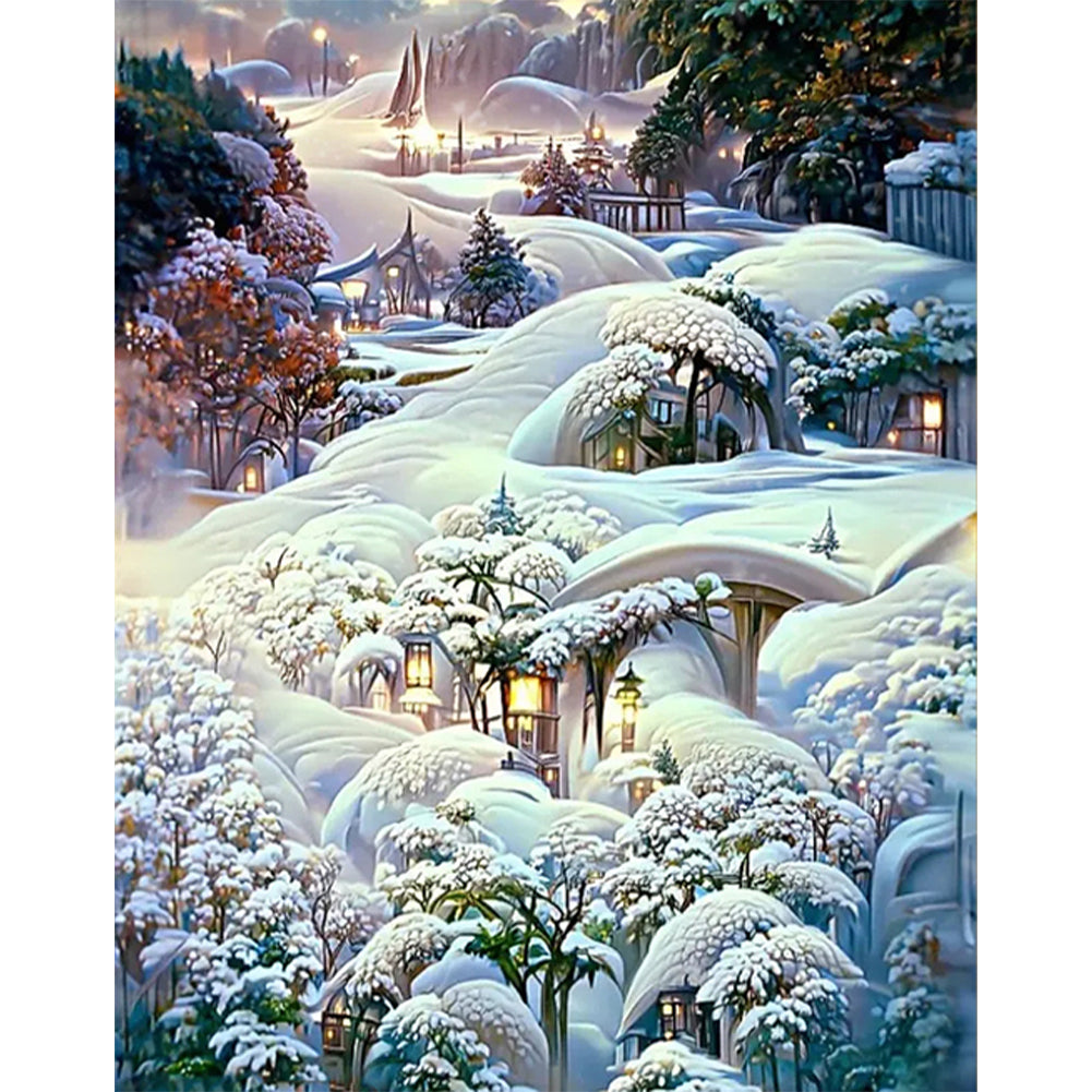 Manor After Snow - Full Round Drill Diamond Painting 40*50CM