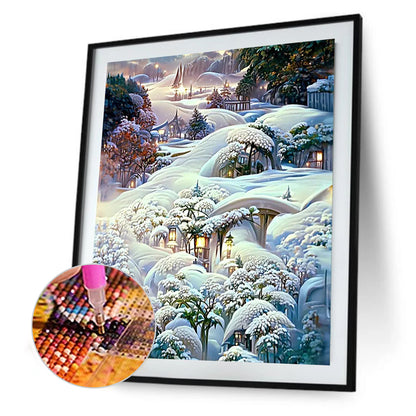 Manor After Snow - Full Round Drill Diamond Painting 40*50CM