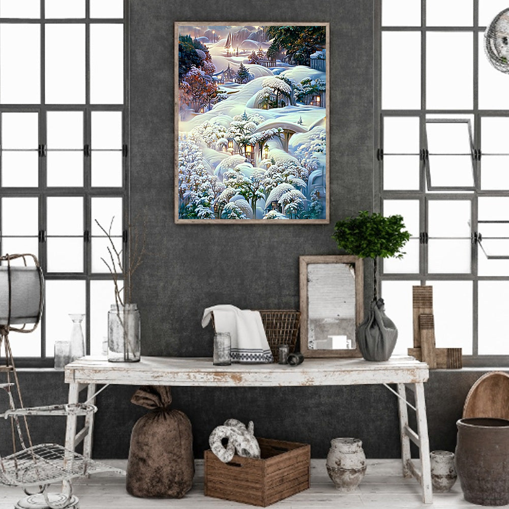Manor After Snow - Full Round Drill Diamond Painting 40*50CM