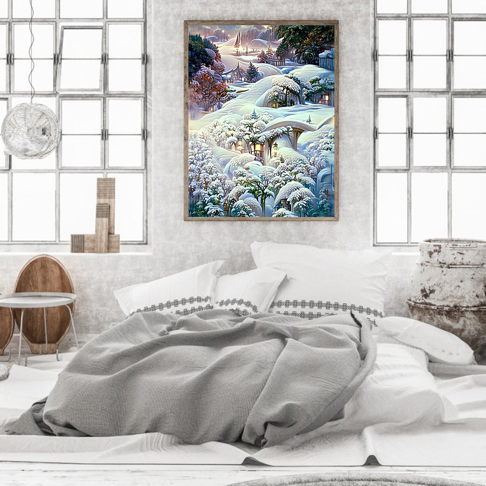 Manor After Snow - Full Round Drill Diamond Painting 40*50CM