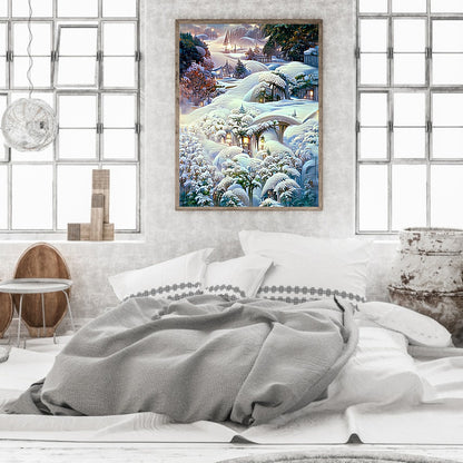 Manor After Snow - Full Round Drill Diamond Painting 40*50CM