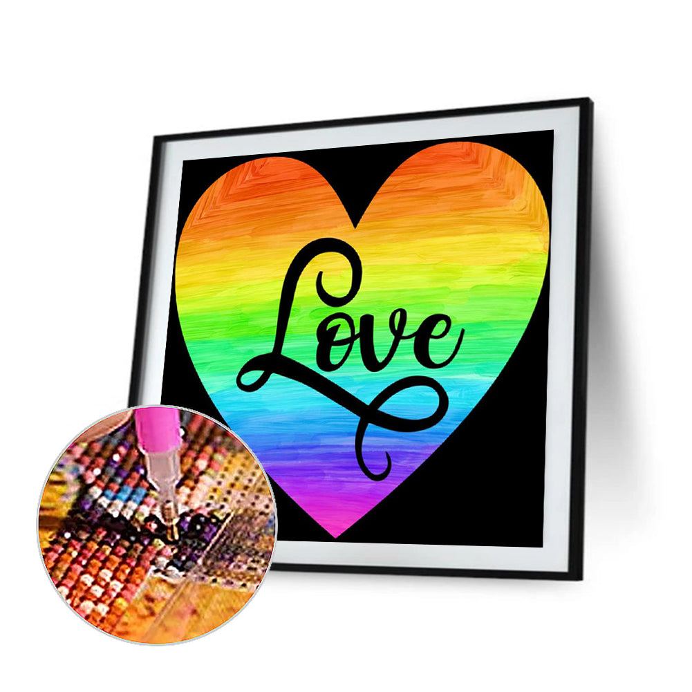 Love Color Heart - Full Square Drill Diamond Painting 30*30CM