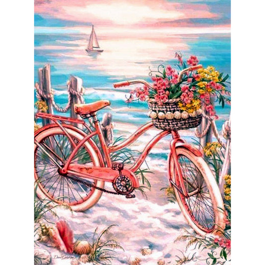 Beach Bike - Full Round Drill Diamond Painting 30*40CM