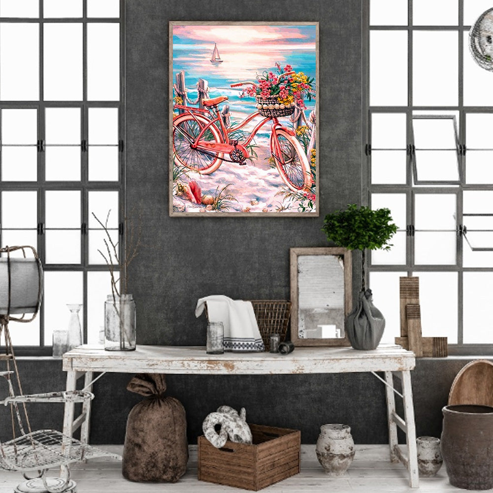 Beach Bike - Full Round Drill Diamond Painting 30*40CM