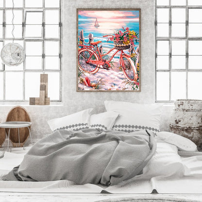 Beach Bike - Full Round Drill Diamond Painting 30*40CM