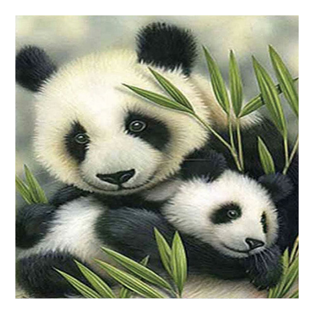 Panda Mother And Child - Full Round Drill Diamond Painting 40*40CM