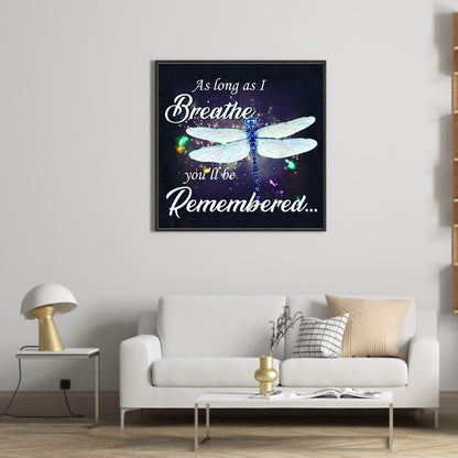 Dragonfly In English - Full Round Drill Diamond Painting 30*30CM