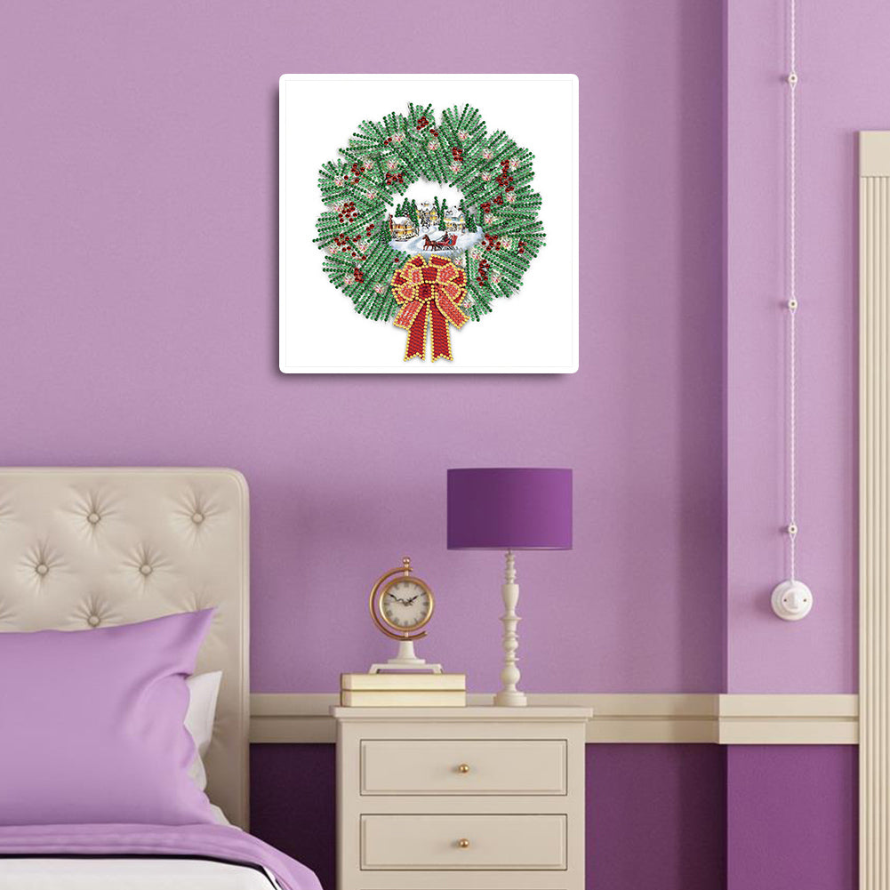 Christmas Wreath - Special Shaped Drill Diamond Painting 30*30CM