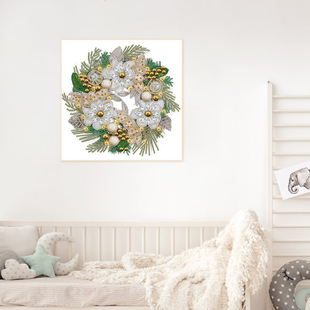 Christmas Wreath - Special Shaped Drill Diamond Painting 30*30CM