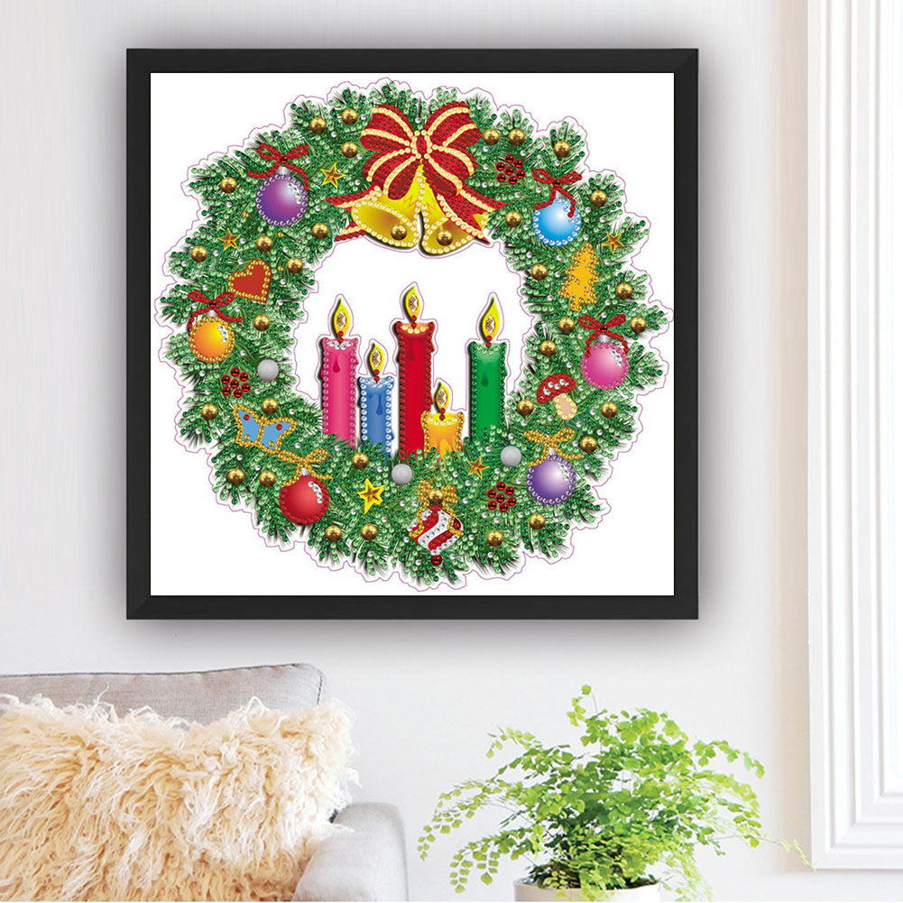 Christmas Wreath - Special Shaped Drill Diamond Painting 30*30CM