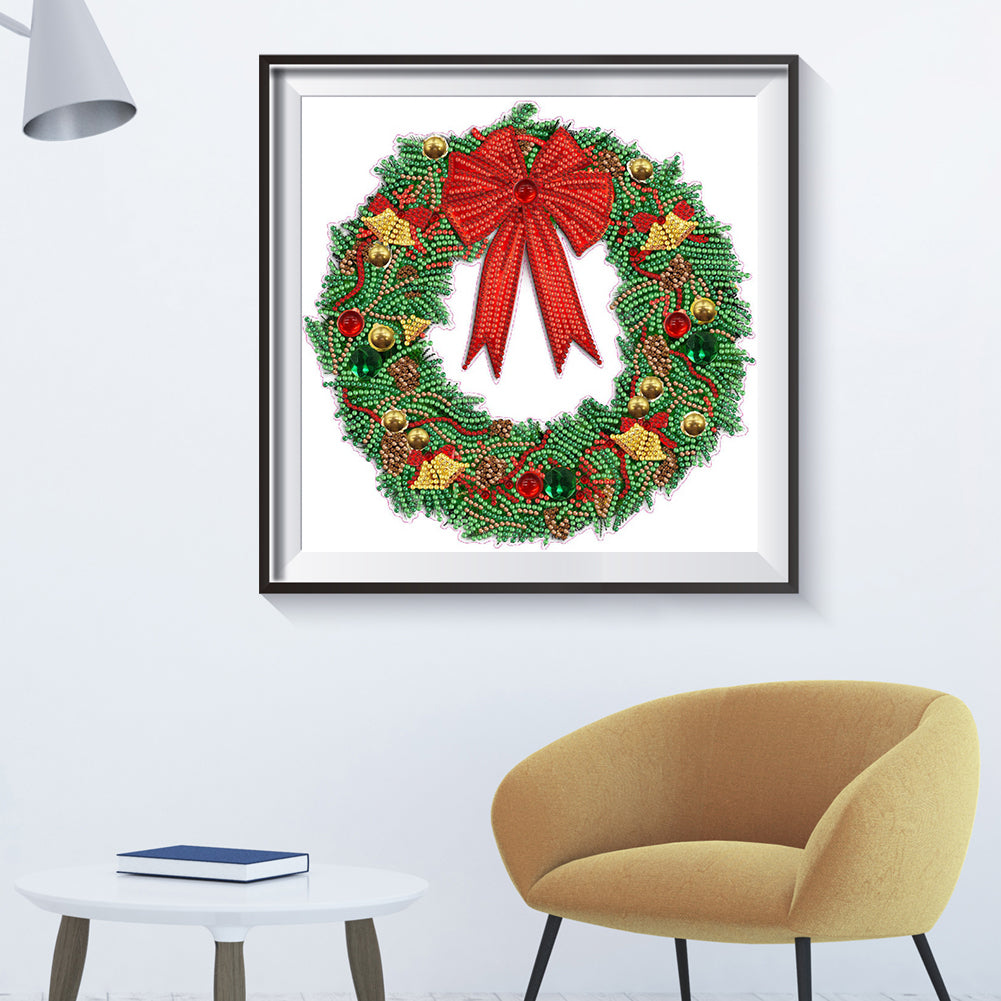 Christmas Wreath - Special Shaped Drill Diamond Painting 30*30CM