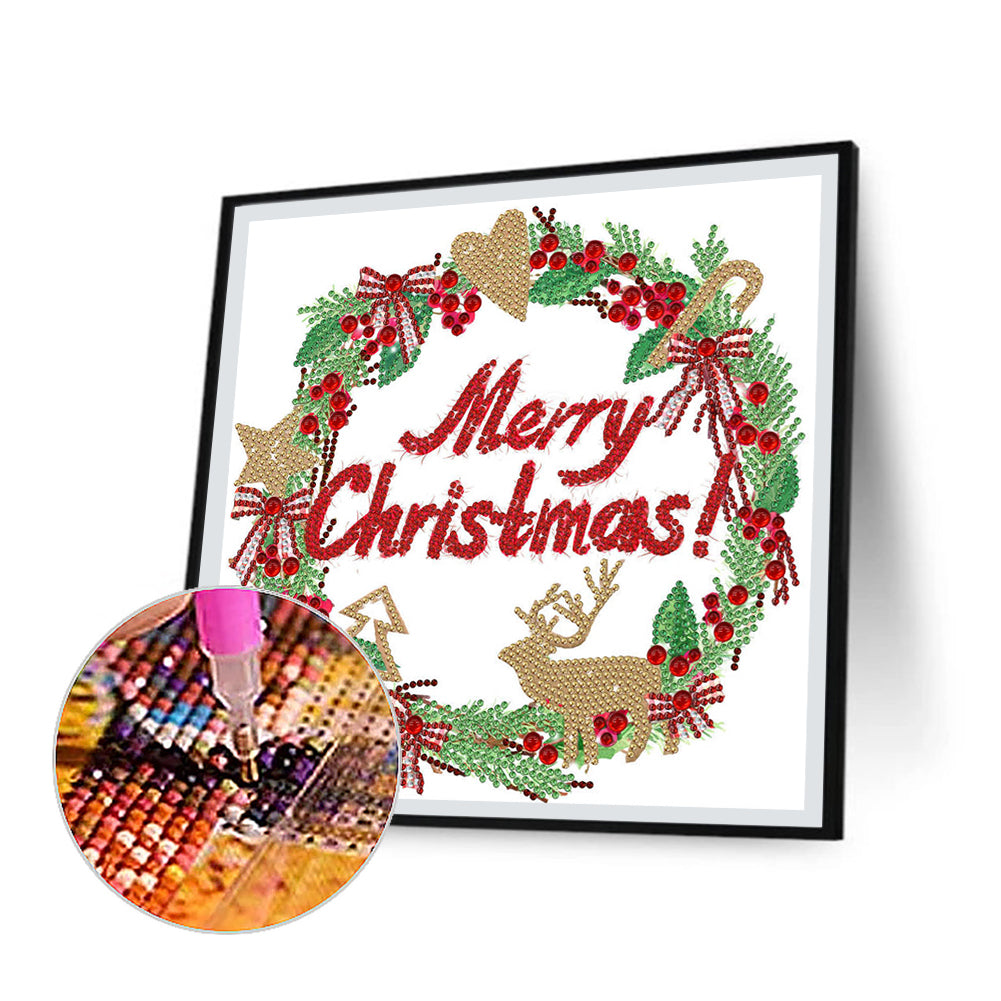 Christmas Wreath - Special Shaped Drill Diamond Painting 30*30CM