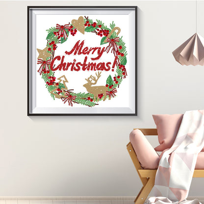 Christmas Wreath - Special Shaped Drill Diamond Painting 30*30CM