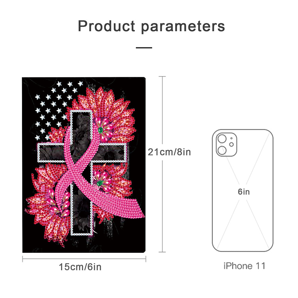 5D Partial Drill Notebook 50 Pages DIY No Line for Kids School Office Daily Uses