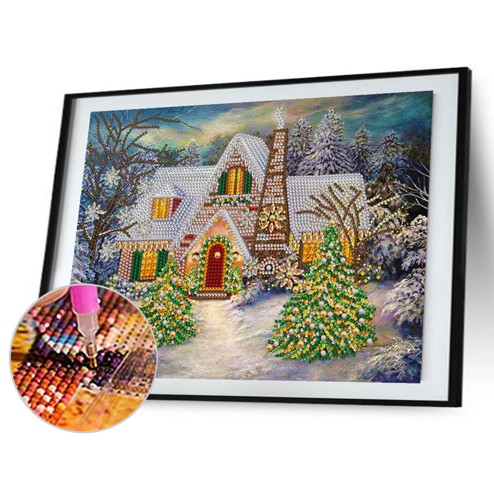 Christmas House - Special Shaped Drill Diamond Painting 40*30cm