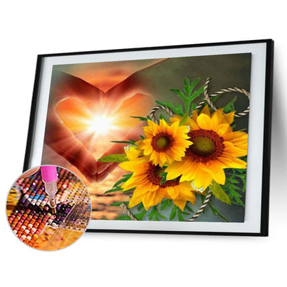 Than Heart Sunflower - Full Round Drill Diamond Painting 60*50CM