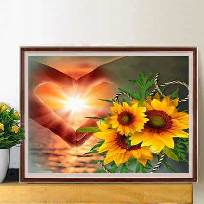 Than Heart Sunflower - Full Round Drill Diamond Painting 60*50CM