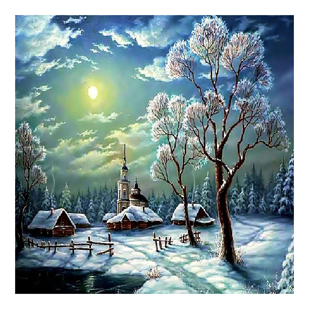 Snow Village - Full Square Drill Diamond Painting 30*30CM